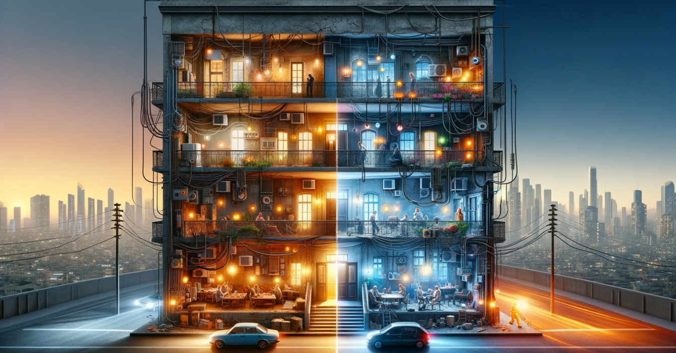 DALL·E 2023-12-19 19.18.16 - A landscape-oriented visual representation for 'Common Electrical Issues in Old Buildings and Upgradation Tips'. The image portrays an expansive view DALL·E 2023-12-19 19.18.16 - A landscape-oriented visual representation for 'Common Electrical Issues in Old Buildings and Upgradation Tips'. The image portrays an expansive view